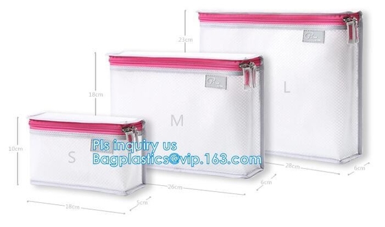 Nylon Mesh Makeup Bag Ladies Cosmetic-Zak, nylon netwerkstof/netwerk kosmetische zak, Promotiemesh cosmetic bag