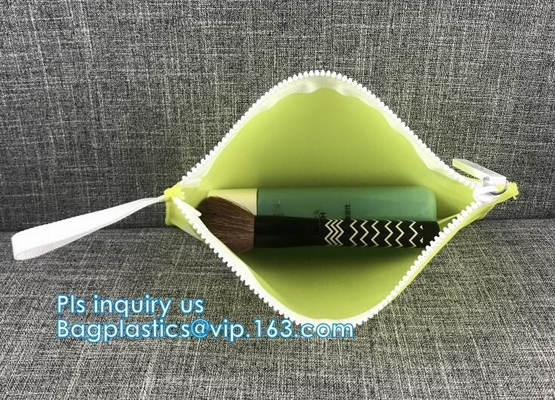 pvc-ritssluitingszak voor schoonheidsmiddelen, zak van de schuif de biologisch afbreekbare ritssluiting, de Draagbare Zak van de Plastic Zak Transparante pvc van pvc met handvat