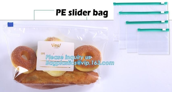 De Douane Transparante LDPE Plastic Waterdichte k van de schuifdiepvriezer Opslagzak, duidelijk plastic PE van de Schuifritssluiting POLYwater