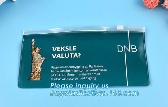 de gepersonaliseerde pvc-zak van de ritssluitingspvc van de doek verpakkende schuif, de Kosmetische Zaktoiletry Zak Tote Bag Gift Packing B van Zakdrawstring