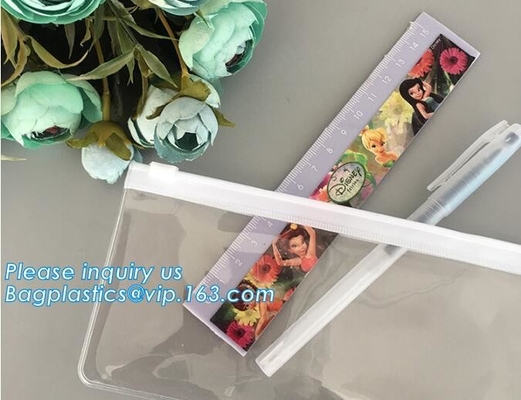 pvc-de ritssluitings kosmetische zakken van de reisschuif, pvc-het potloodzak van de ritssluitingsschuif, pvc-de zak van de schuifritssluiting met handvat, plastic handvat p