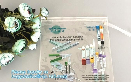 pvc-de ritssluitings kosmetische zakken van de reisschuif, pvc-het potloodzak van de ritssluitingsschuif, pvc-de zak van de schuifritssluiting met handvat, plastic handvat p