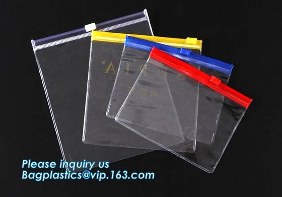 Polyester met pvc-zak van de de schuifmake-up van het bodem de materiële pit, de vriendschappelijke kosmetische zak van pvc van de reisreis, Niet-toxische geurloos