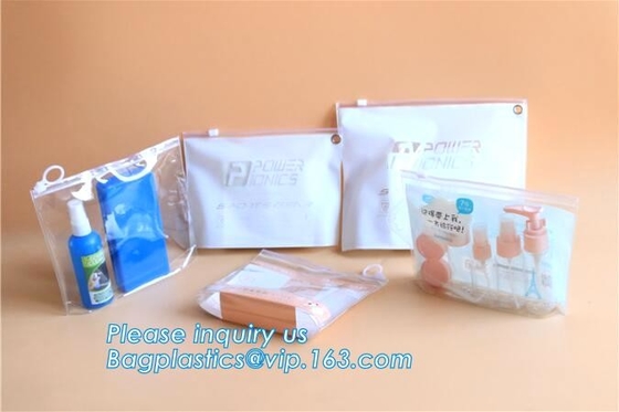 Tote Clear Plastic-de Reistoiletry van pvc toiletry van Kit Bag zak, berijpte ritssluitings vinylzak, promotie duidelijke vinylpvc-ritssluiting