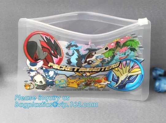 De milieuvriendelijke schuif paste embleem transparante plastic kosmetische zak, kosmetische de make-upzakken van pvc k van de giftverpakking, Doc. aan