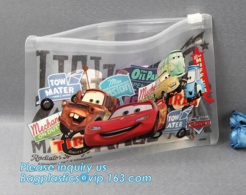 De milieuvriendelijke schuif paste embleem transparante plastic kosmetische zak, kosmetische de make-upzakken van pvc k van de giftverpakking, Doc. aan