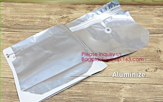 Van de het Blok Vlakke Bodem van de aluminiumfoliehoekplaat k Vierkante de Koffiezak met Klep en Ritssluiting, gouden aluminiumfolie vlakke bottom/sq