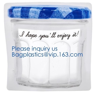 Biologisch afbreekbare Aangepaste Gevormde van de Plastic Zak Duidelijke Mason Bottle Modeling Zippers Storage van de Voedselcontainer de Snacks Plastic bedelaars