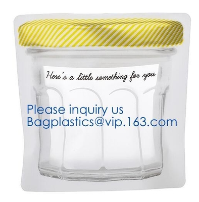 Biologisch afbreekbare Aangepaste Gevormde van de Plastic Zak Duidelijke Mason Bottle Modeling Zippers Storage van de Voedselcontainer de Snacks Plastic bedelaars