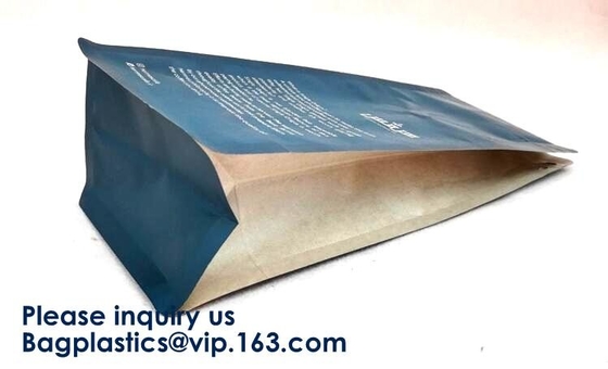 250g hitte - verzegel Zij de Zakkenzakken van de Hoekplaat Gele Koffie met de Zakkenkoffie 100g, Doos van Klepmatte coating foil flat bottom
