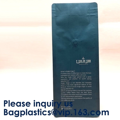 250g hitte - verzegel Zij de Zakkenzakken van de Hoekplaat Gele Koffie met de Zakkenkoffie 100g, Doos van Klepmatte coating foil flat bottom