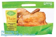 De kippen verpakkende zak van het aluminiumfolievacuüm bevroren braadstuk, kippen verpakkende zak met stempelhandvat, de ovenzak van de HUISDIERENkip