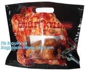 De kippen verpakkende zak van het aluminiumfolievacuüm bevroren braadstuk, kippen verpakkende zak met stempelhandvat, de ovenzak van de HUISDIERENkip