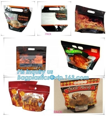 De hete zak van de braadstukkip/hete braadstuk plastic verpakkende zak voor eend, kip, vissen, Fried Chicken Packaging Clear Microwaveable