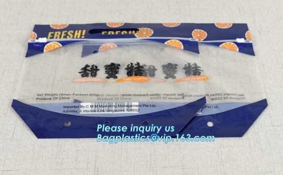 resealable zak van de schuif hoogste ritssluiting voor plantaardige fruitzak, het pitzak van de Fruitschuif met luchtgaten voor druif verpakking, resea