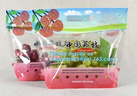 De promotie populaire plastic opnieuw te gebruiken het voedselzakken van de schuifritssluiting, schuif k perforeerden verse druiven verpakkende zak, fruit