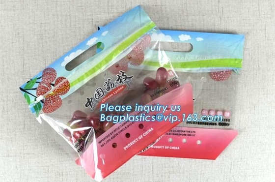 De promotie populaire plastic opnieuw te gebruiken het voedselzakken van de schuifritssluiting, schuif k perforeerden verse druiven verpakkende zak, fruit