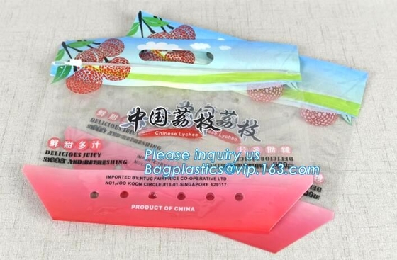 De promotie populaire plastic opnieuw te gebruiken het voedselzakken van de schuifritssluiting, schuif k perforeerden verse druiven verpakkende zak, fruit