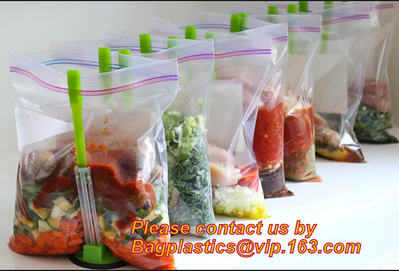 Eco Vriendschappelijke Resealable Klein aan Grote Vlakke Voedsel Verpakkings Duidelijke Transparante PE Plastic Ritssluitingszakken, Folieritssluiting Foo