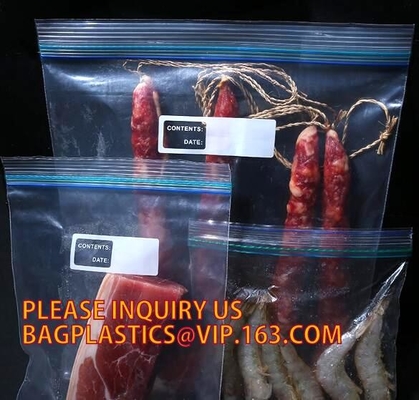 Duidelijke de douaneldpe plastic k van de voedselrang polyzak met kleurenvakverpakking, LDPE griplock ritssluiting baggies met douane p
