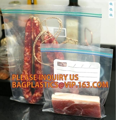 Duidelijke de douaneldpe plastic k van de voedselrang polyzak met kleurenvakverpakking, LDPE griplock ritssluiting baggies met douane p