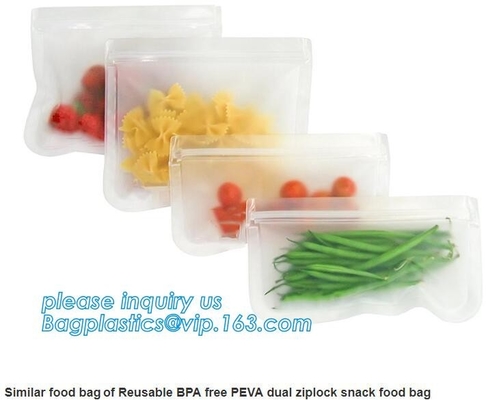Voedsel van de de Opslagzak PEVA van de ReZipverbinding het Opnieuw te gebruiken/snack/lunchopslagzak, Opnieuw te gebruiken van het pevavoedsel van de pitverbinding lekvrije de snackopslag B