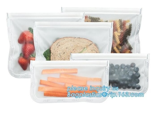 Voedsel van de de Opslagzak PEVA van de ReZipverbinding het Opnieuw te gebruiken/snack/lunchopslagzak, Opnieuw te gebruiken van het pevavoedsel van de pitverbinding lekvrije de snackopslag B