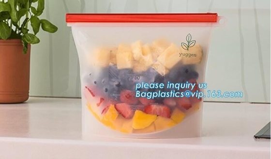 Het Vleeshond Cat Pet Food Storage Easy van de verbindings maakt de Opnieuw te gebruiken Verse Groente het Voedselzak van het 1 Litersilicone voor Ijskastbageas schoon