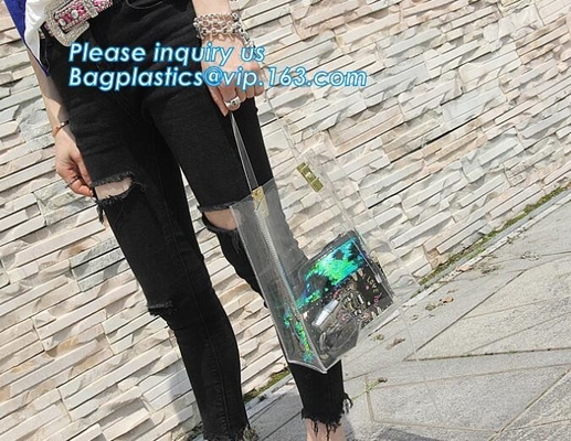 de schoudervertoning van fashionalpvc lcear plastic het winkelen zak, Draagbare Kledingsopslag het Winkelen Zak, Vrouwen Modieuze Tra