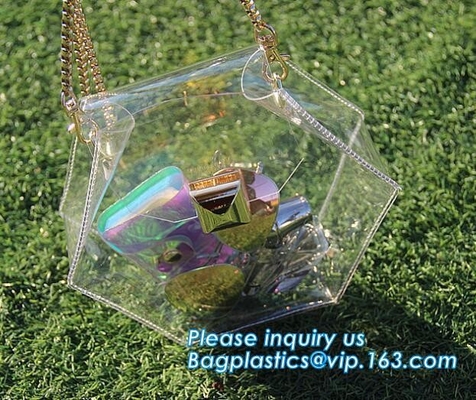 Duidelijke Tote Bags Crystal-van de de Vrouwenmanier van pvc Transparante van de de Handtasschouder het Strandzak, de Schouderzak RT van pvc van het de Zomerstrand Duidelijke