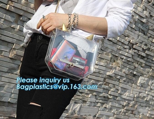 Tote Bags-de Zak van de het Strandschouder van pvc met Binnenlandse Zak, lichtgewichtpvc-schouderzak, Toevallige Schouder Tote Beach Bag, pac