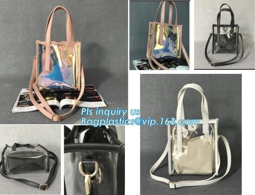 Klassieke Kleurrijke pvc-van de de Zakzak van de Portefeuillezak de schouderzak, pvc-Kruis - lichaamszak voor de Meisjes van de Schoolreis, Tote Bag Clear Shou