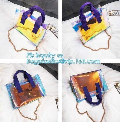 Klassieke Kleurrijke pvc-van de de Zakzak van de Portefeuillezak de schouderzak, pvc-Kruis - lichaamszak voor de Meisjes van de Schoolreis, Tote Bag Clear Shou