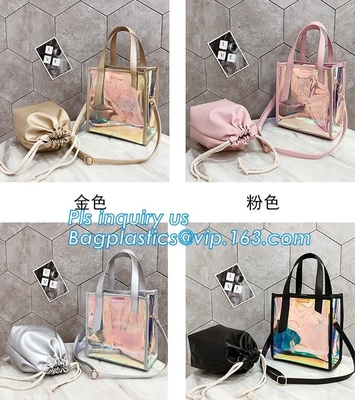 Klassieke Kleurrijke pvc-van de de Zakzak van de Portefeuillezak de schouderzak, pvc-Kruis - lichaamszak voor de Meisjes van de Schoolreis, Tote Bag Clear Shou