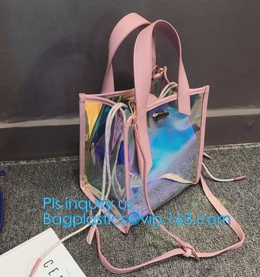 Klassieke Kleurrijke pvc-van de de Zakzak van de Portefeuillezak de schouderzak, pvc-Kruis - lichaamszak voor de Meisjes van de Schoolreis, Tote Bag Clear Shou
