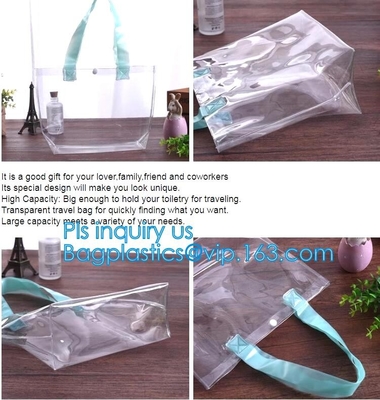 Elegante Transparante van de Totalisatorpvc van de Handtassenschouder het Strandzakken voor vrouwen met Ritssluiting, Vinyl Transparante pvc-Schouderzak met