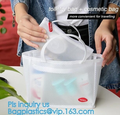 zak van het het strandnetwerk van de polyester draagt de openluchttotalisator voor vrouwen/manier nylon netwerk het winkelen handtas, Nylon Mesh Beach Bag, portefeuille
