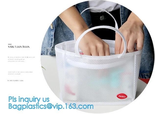 zak van het het strandnetwerk van de polyester draagt de openluchttotalisator voor vrouwen/manier nylon netwerk het winkelen handtas, Nylon Mesh Beach Bag, portefeuille
