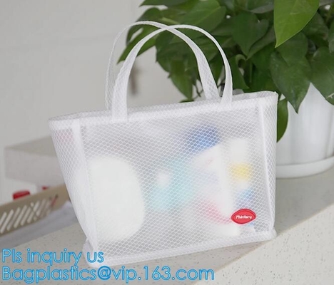 zak van het het strandnetwerk van de polyester draagt de openluchttotalisator voor vrouwen/manier nylon netwerk het winkelen handtas, Nylon Mesh Beach Bag, portefeuille