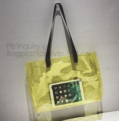 De gepersonaliseerde pvc-Vrouwen ontruimen Schouderzak, pvc-zakken van de de schouderhand van totalisatorzakken de dubbele, de Transparante Zak van de Schooltasschouder
