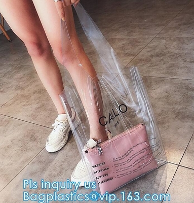 Pvc Tote Shopping Bag, de zak van weerspiegelende pvc-het winkelen vrouwen, shinny het winkelen van pvc harrods zak van de douane Transparant Gift, pac