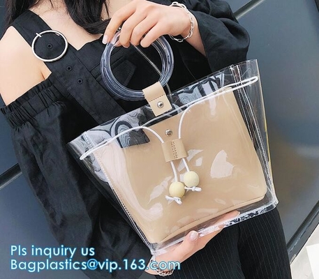 De totalisator van de Kleurenpvc van de schoonheidsbloem het winkelen zak, pvc-Deklaag600d Polyester Tote Bag Grocery Bag met Ritssluiting het Sluiten, handvat