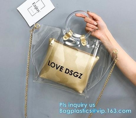 Van de de Beurszak van beurzenpvc Vinyl Plastic de Handtasdames, van de de totalisatorzwerfster van de Zomerpvc handtassen van pvc de transparante, Schouderhandtas H