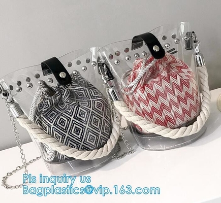 De Handtaspvc Tote Bag Waterproof Handbag, de Levendige handtas van druk promotiepvc, pvc van pvc van manierdames brandmerkte handtas