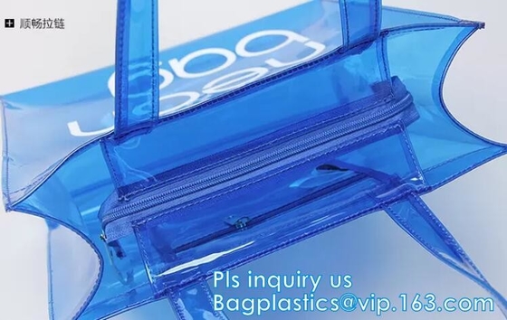 pvc-giftzak/transparante het winkelen zak/de in het groot handtassen van pvc van China, pvc met een laag bedekte het winkelen zak, duidelijk pvc B van het kabelhandvat