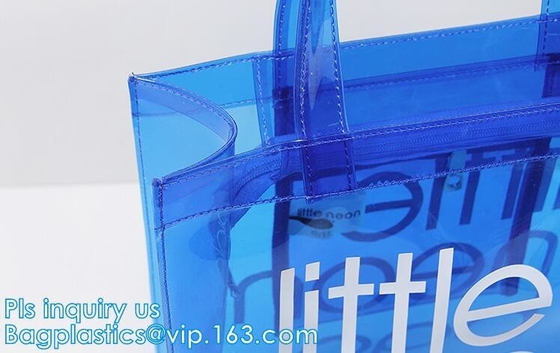 pvc-giftzak/transparante het winkelen zak/de in het groot handtassen van pvc van China, pvc met een laag bedekte het winkelen zak, duidelijk pvc B van het kabelhandvat