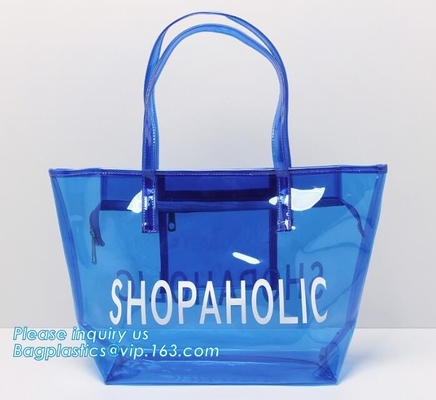 pvc-giftzak/transparante het winkelen zak/de in het groot handtassen van pvc van China, pvc met een laag bedekte het winkelen zak, duidelijk pvc B van het kabelhandvat