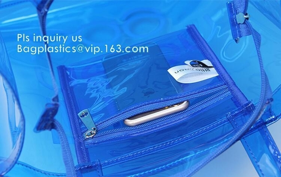 aangepast handvat duidelijk plastic pvc maakt zak, vinylpvc-ritssluitingszakken met handvatten, omhoog onverwachte knoopsluiting of k-plas