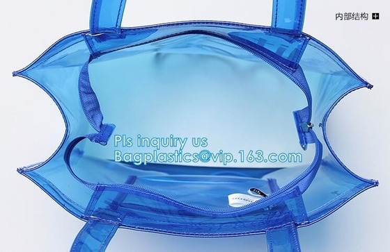 aangepast handvat duidelijk plastic pvc maakt zak, vinylpvc-ritssluitingszakken met handvatten, omhoog onverwachte knoopsluiting of k-plas