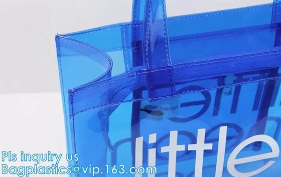 De ritssluitingszak van Eco vriendschappelijke pvc/duidelijke bag/PVC het handvatzak van pvc, Duidelijke pvc-handvatzak, Duidelijke plastic boodschappentas, Superieure qual